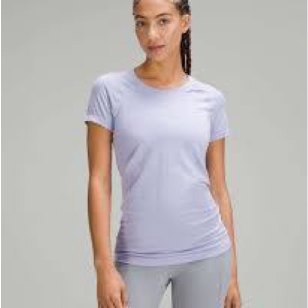 Lululemon Athletica Purple Fitted Crew Neck T-Shirt Swiftly
